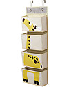 3 Sprouts Hanging Wall Organizer, 4 Pockets - Yellow Giraffe Wall Storage Organize
