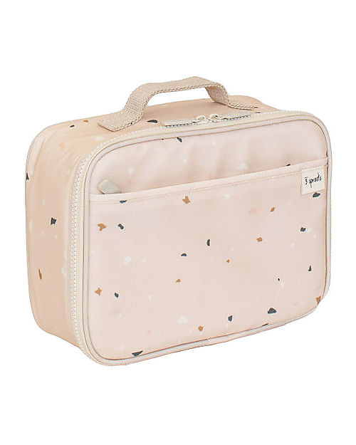 3 Sprouts Lunch Bag - Terrazzo Pink - 100% Recycled Polyester PET Thermal Containers