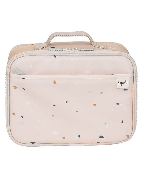 3 Sprouts Lunch Bag - Terrazzo Pink - 100% Recycled Polyester PET Thermal Containers