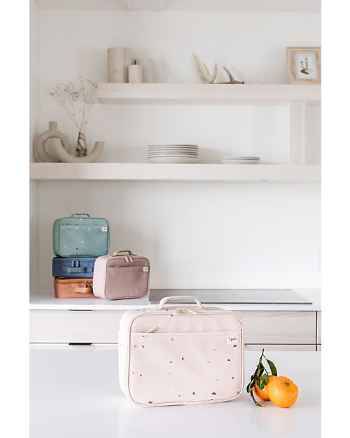 3 Sprouts Lunch Bag - Terrazzo Pink - 100% Recycled Polyester PET Thermal Containers
