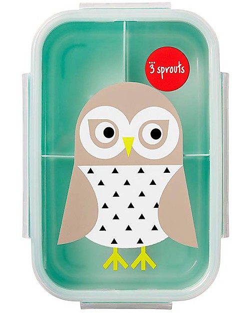3 Sprouts Lunch Bento Box, 3 Compartments - Owl Mint Snack Boxes