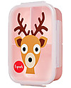 3 Sprouts Lunch Bento Box, 3 Compartments - Pink Deer Snack Boxes
