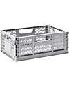 3 Sprouts Modern Folding and Stackable Crate - Recycled Plastic - Large - Gray - 43,18 x 29,21 x 17,78 cm Storage organisers