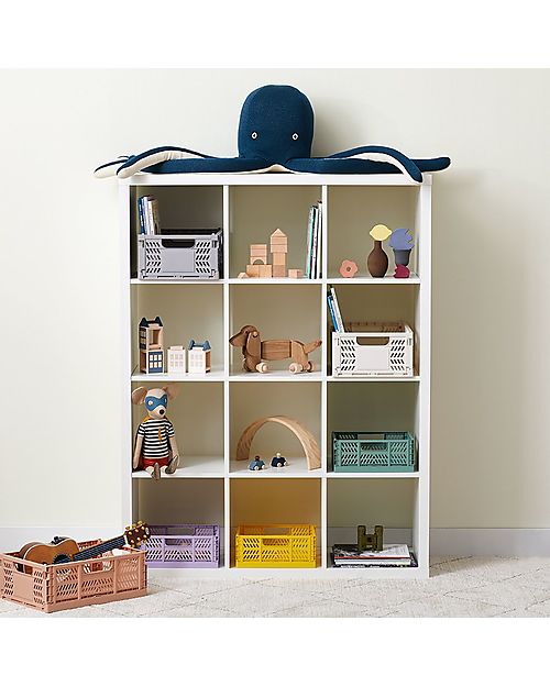 3 Sprouts Modern Folding and Stackable Crate - Recycled Plastic - Large - Gray - 43,18 x 29,21 x 17,78 cm Storage organisers