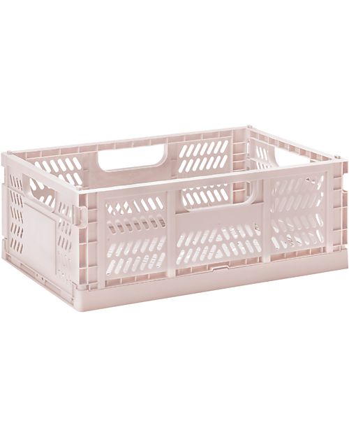 3 Sprouts Modern Folding and Stackable Crate - Recycled Plastic - Large - Pink - 43,18 x 29,21 x 17,78 cm Storage organisers
