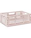 3 Sprouts Modern Folding and Stackable Crate - Recycled Plastic - Large - Pink - 43,18 x 29,21 x 17,78 cm Storage organisers