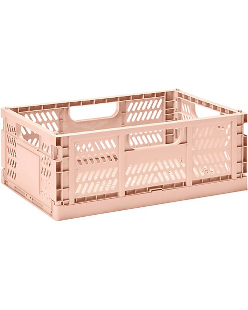 3 Sprouts Modern Folding and Stackable Crate - Recycled Plastic - Medium - Clay - 27,94 x 21,59 x 12,7 cm Storage organisers