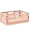3 Sprouts Modern Folding and Stackable Crate - Recycled Plastic - Medium - Clay - 27,94 x 21,59 x 12,7 cm Storage organisers