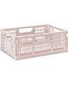 3 Sprouts Modern Folding and Stackable Crate - Recycled Plastic - Medium - Pink - 27,94 x 21,59 x 12,7 cm Storage organisers