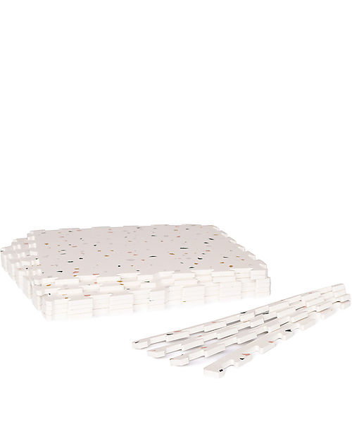 3 Sprouts Modular Toy Mat - Terrazzo Pink - 100% Eva Foam - 120x178 cm - 6 Pieces and 12 Borders Puzzle Mats