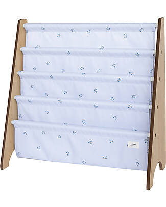 3 Sprouts Montessori Book Rack - Blueberry Mist - Recycled Polyester - 61x63x25,4 cm Montessori Bookcases