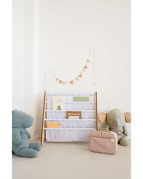 3 Sprouts Montessori Book Rack - Blueberry Mist - Recycled Polyester - 61x63x25,4 cm Montessori Bookcases