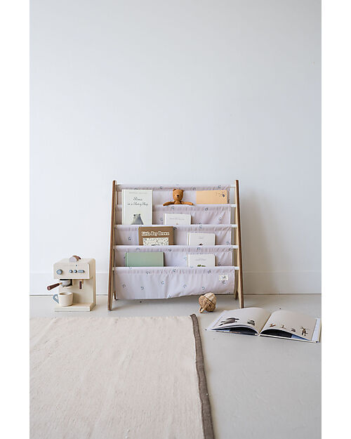3 Sprouts Montessori Book Rack - Blueberry Taupe - Recycled Polyester - 61x63x25,4 cm Montessori Bookcases