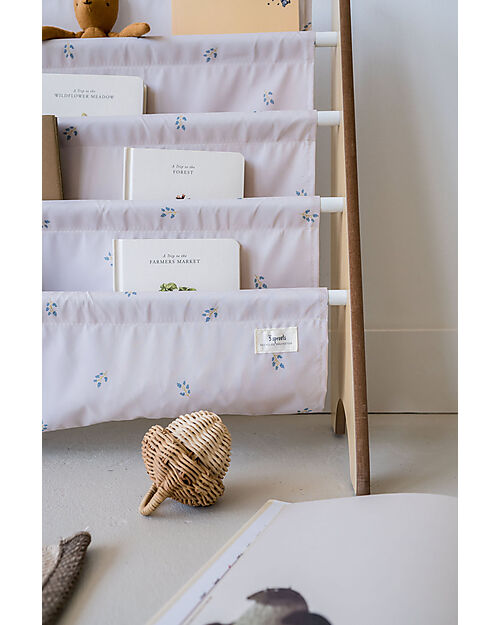 3 Sprouts Montessori Book Rack - Blueberry Taupe - Recycled Polyester - 61x63x25,4 cm Montessori Bookcases