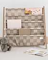 3 Sprouts Montessori Book Rack - Checkerboard - Beige - Recycled Polyester - 61x63x25,4 cm Montessori Bookcases