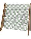 3 Sprouts Montessori Book Rack - Checkerboard - Green - Recycled Polyester - 61 x 63 x 25,4 cm Montessori Bookcases