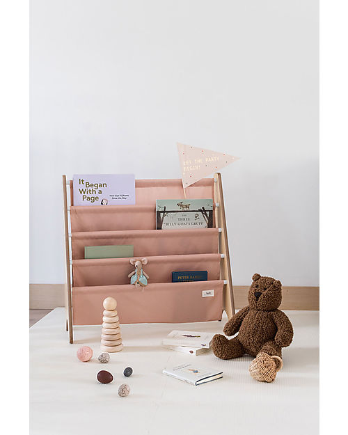 3 Sprouts Montessori Book Rack - Clay - Recycled Polyester - 61x63x25,4 cm Montessori Bookcases