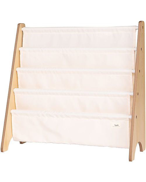 3 Sprouts Montessori Book Rack - Cream - Recycled Polyester - 61x63x25,4 cm Montessori Bookcases