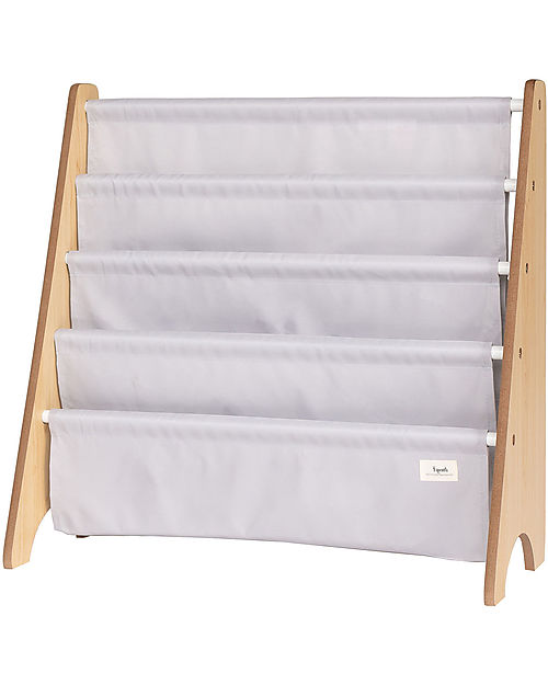 3 Sprouts Montessori Book Rack - Light gray - Recycled Polyester - 61x63x25,4 cm Montessori Bookcases