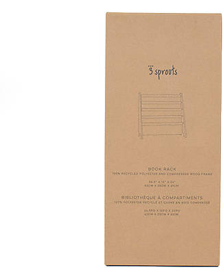 3 Sprouts Montessori Book Rack - Light gray - Recycled Polyester - 61x63x25,4 cm Montessori Bookcases