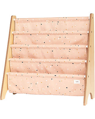 3 Sprouts Montessori Book Rack - Terrazzo Clay - Recycled Polyester - 61x63x25,4 cm Montessori Bookcases