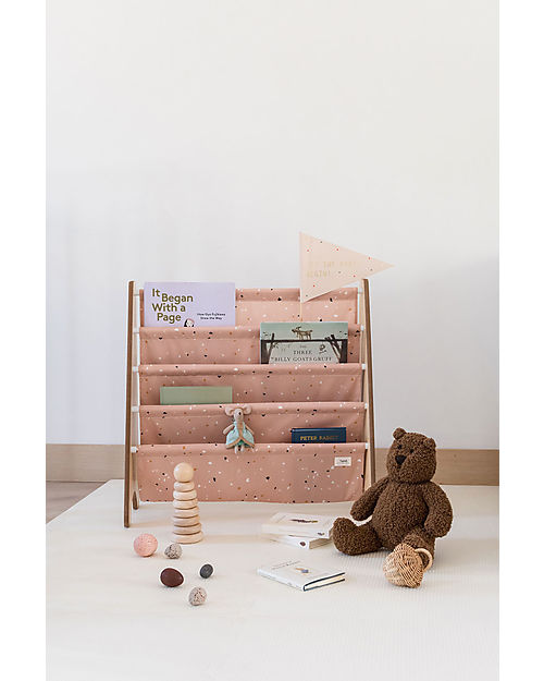 3 Sprouts Montessori Book Rack - Terrazzo Clay - Recycled Polyester - 61x63x25,4 cm Montessori Bookcases