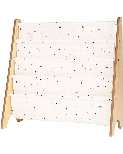 3 Sprouts Montessori Book Rack - Terrazzo Cream - Recycled Polyester - 61x63x25,4 cm Montessori Bookcases
