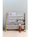 3 Sprouts Montessori Book Rack - Terrazzo Light Gray - Recycled Polyester - 61x63x25,4 cm Montessori Bookcases