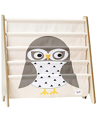3 Sprouts Montessori Front Facing Book Rack - Grey Owl Montessori Bookcase