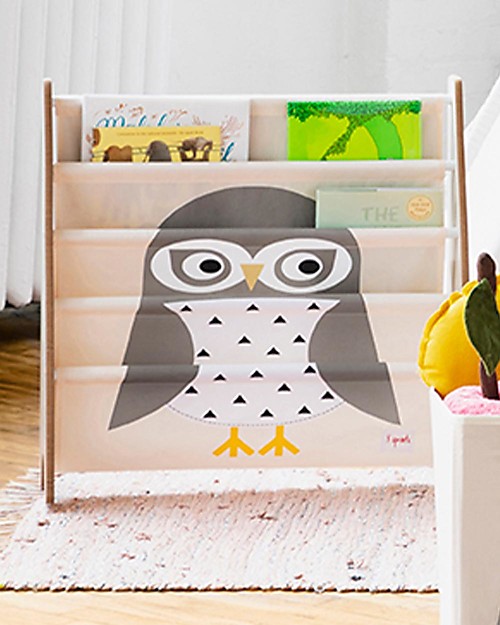 3 Sprouts Montessori Front Facing Book Rack - Grey Owl Montessori Bookcases