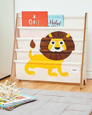 3 Sprouts OUTLET - Montessori Book Rack - Lion - Recycled Polyester - 61x63x25,4 cm Montessori Bookcases