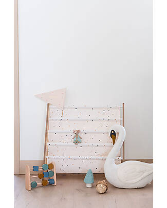 3 Sprouts OUTLET - Montessori Book Rack - Terrazzo Cream - Recycled Polyester - 61x63x25,4 cm Montessori Bookcases