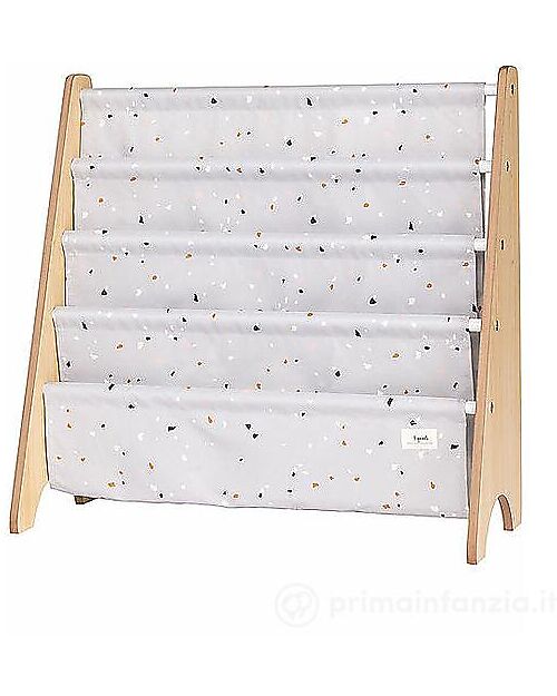3 Sprouts OUTLET - Montessori Book Rack - Terrazzo Gray - Recycled Polyester - 61x63x25,4 cm Montessori Bookcases