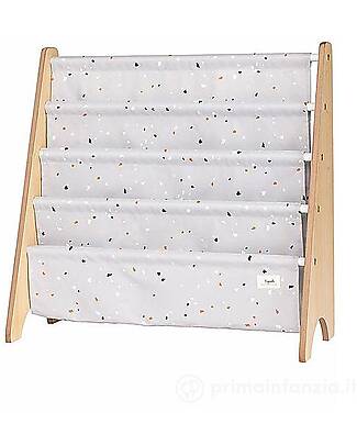 3 Sprouts OUTLET - Montessori Book Rack - Terrazzo Gray - Recycled Polyester - 61x63x25,4 cm Montessori Bookcases