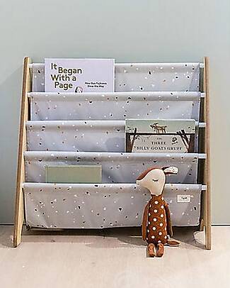 3 Sprouts OUTLET - Montessori Book Rack - Terrazzo Gray - Recycled Polyester - 61x63x25,4 cm Montessori Bookcases