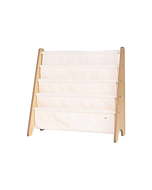 3 Sprouts OUTLET - Montessori Front Facing Book Rack - Cream - Recycled Polyester - 61x63x25,4 cm Montessori Bookcases