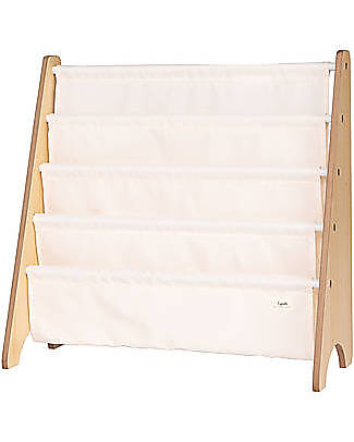 3 Sprouts OUTLET - Montessori Front Facing Book Rack - Cream - Recycled Polyester - 61x63x25,4 cm Montessori Bookcases