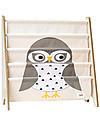 3 Sprouts OUTLET - Montessori Front Facing Book Rack - Grey Owl - Recycled Polyester - 61x63x25,4 cm Montessori Bookcases