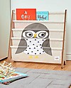 3 Sprouts OUTLET - Montessori Front Facing Book Rack - Grey Owl - Recycled Polyester - 61x63x25,4 cm Montessori Bookcases