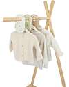 3 Sprouts Pack of 15 Velvet Clothes Hangers for Children - Cream with Set of 8 Wardrobe Dividers - Terrazzo Hangers