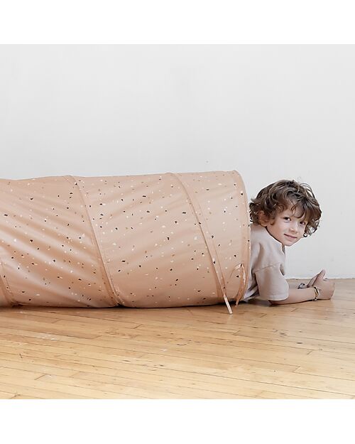 3 Sprouts Play Tunnel - Terrazzo Clay - Recycled Polyester - 180 x Diameter 46 cm Tepees & Tents
