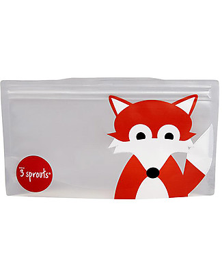 3 Sprouts Reusable Snack Bag, Grey Own - 2 Pieces Food Containers