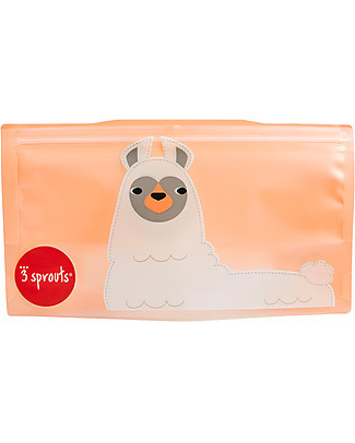 3 Sprouts Reusable Snack BagLlama Peach - 2 Pieces Food Containers