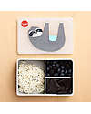 3 Sprouts Silicone Lunch Bento Box - Grey Sloth - 3 Compartments Snack Boxes