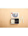 3 Sprouts Silicone Lunch Bento Box - Grey Sloth - 3 Compartments Snack Boxes