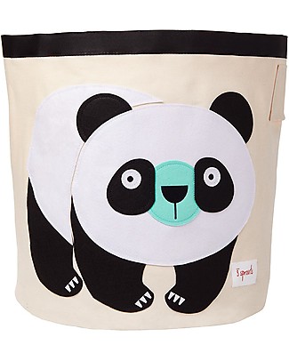 3 Sprouts Storage Bin - Black & White Panda - 100% Cotton Toy Storage Boxes