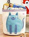 3 Sprouts Storage Bin - Blue Cat - 100% Cotton Toy Storage Boxes