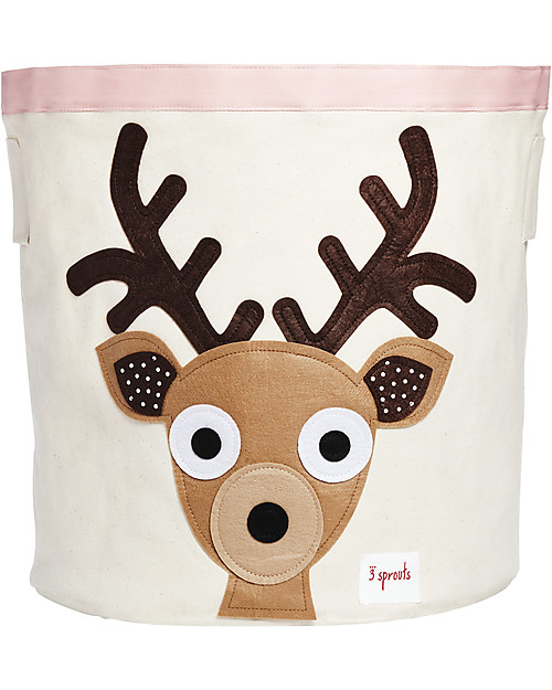 3 Sprouts Storage Bin - Brown Deer - 100% Cotton Toy Storage Boxes