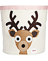 3 Sprouts Storage Bin - Brown Deer - 100% Cotton Toy Storage Boxes