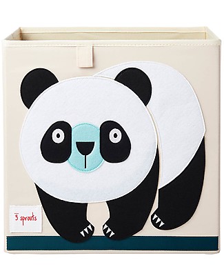 3 Sprouts Storage Box - Black Panda - Suitable for Ikea Kallax Toy Storage Boxes